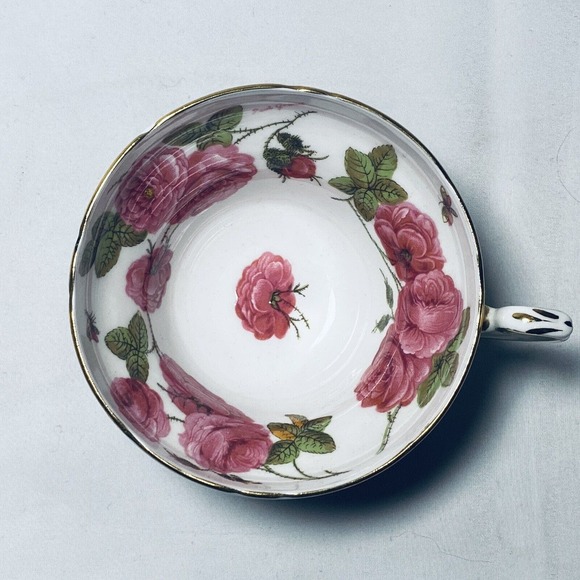 Vtg Foley Tea Cup Century Rose 1950 Paul Granet Pink Gold Trim Replacement - Picture 9 of 15